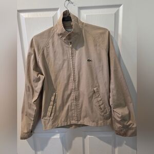 Izod Lacoste Vintage Harrington Full Zip Khaki Tan Jacket Men's M